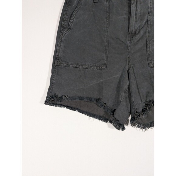 Aerie Shorts Women Size S Charcoal High Rise Linen Blend Raw Hem Boho - Picture 4 of 7